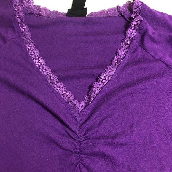 TORRID PURPLE LACE LONG SLEEVE TOP 2X? EUC - Picture 4 of 6